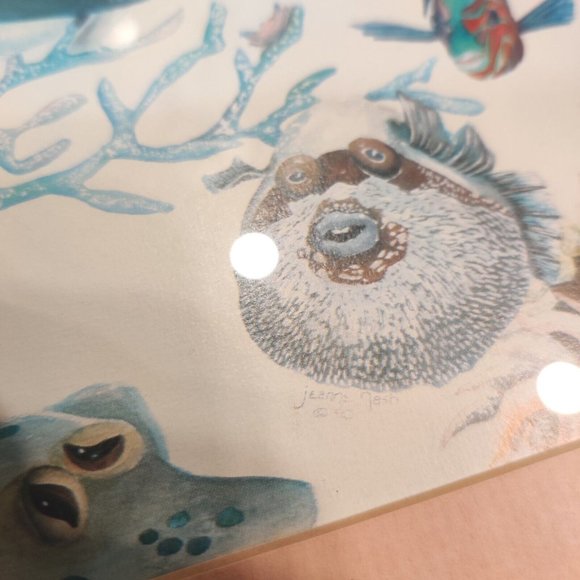 Jeanne Nash Ocean Tropical Fishes Nautical Theme Art Print Custom Framed Signed - Picture 3 of 16